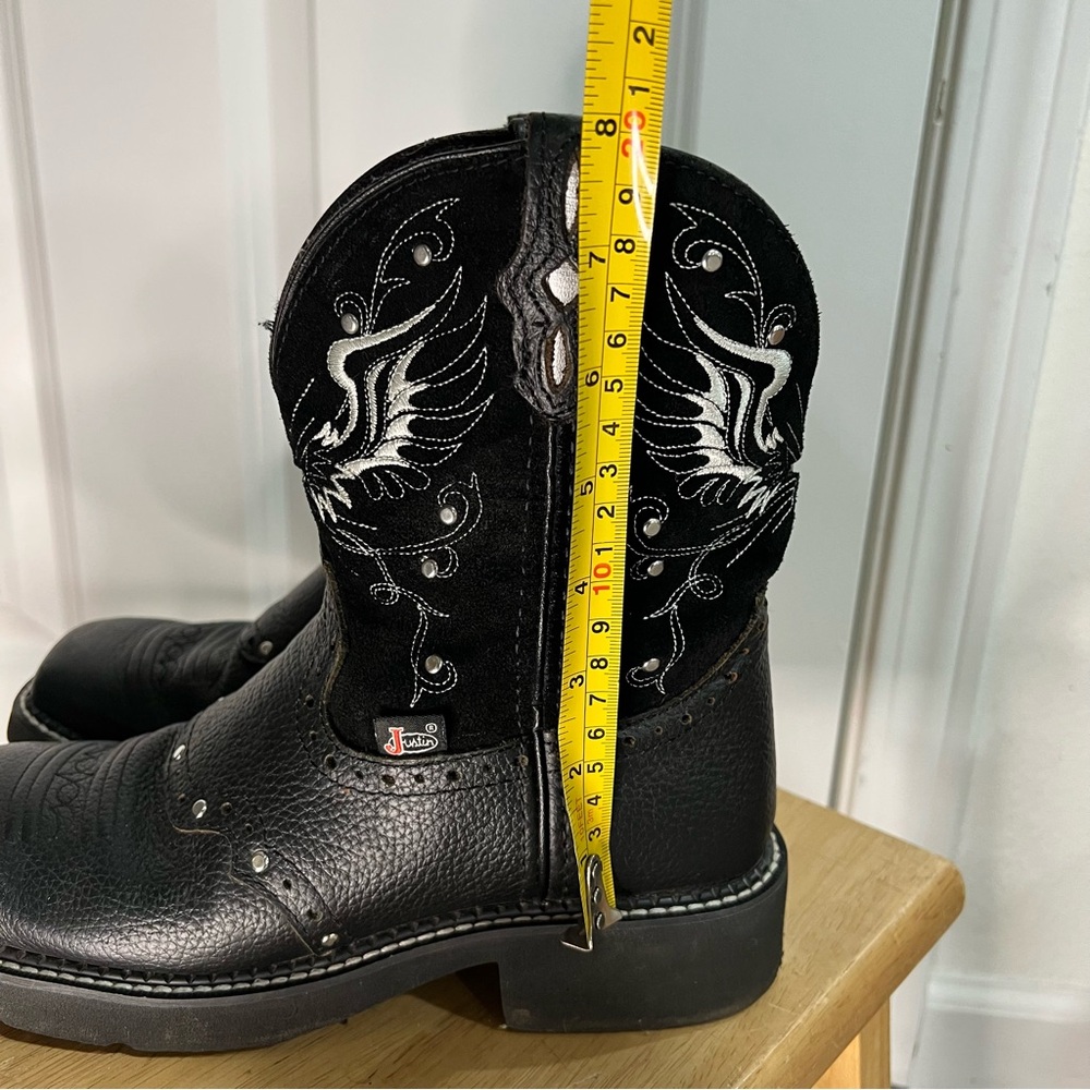 Justin Gypsy Mandra Women’s Black Suede and Leather Boots size 7.5B - Picture 11 of 12